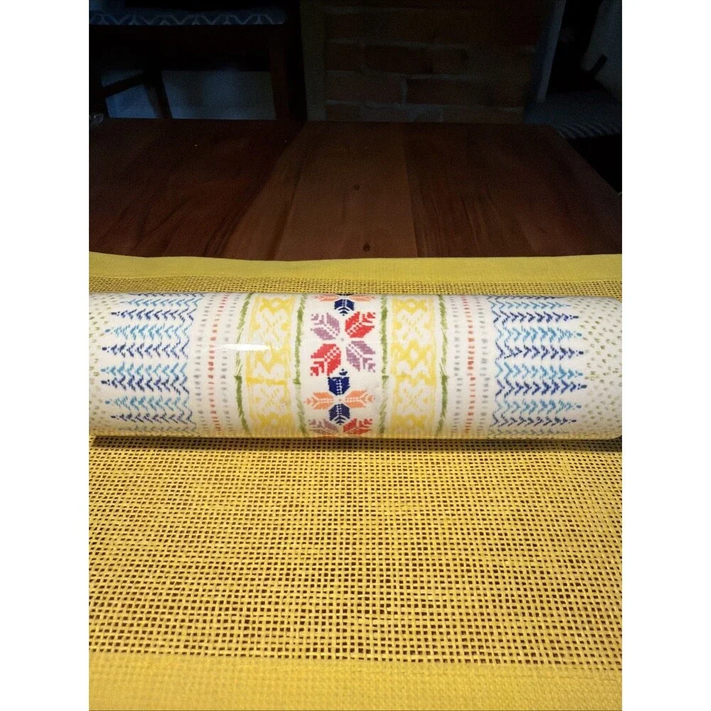 Anthropologie Rolling Pin POLAR GAZE Ceramic Winter Holiday Folk Snowflake